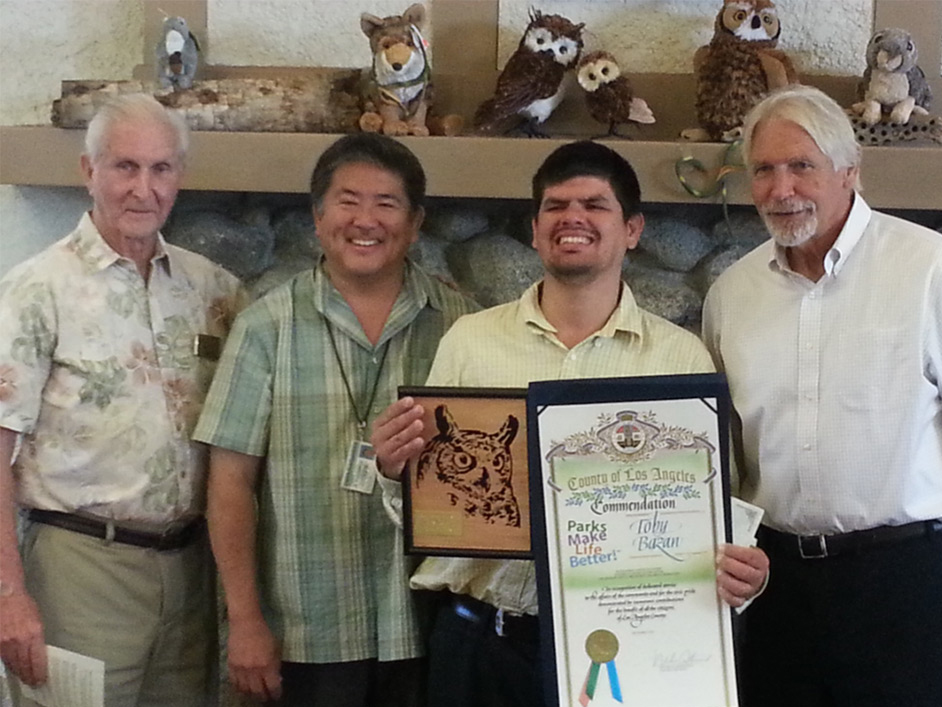 Toby with County Supervisors at LA County volunteer awards